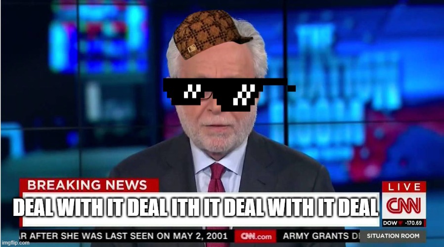 CNN "Wolf of Fake News" Fanfiction | DEAL WITH IT DEAL ITH IT DEAL WITH IT DEAL | image tagged in cnn wolf of fake news fanfiction | made w/ Imgflip meme maker
