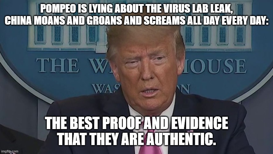 Pompeo Is Lying About the Virus Lab Leak, China moans all day every day: the best proof and evidence that they are authentic. | POMPEO IS LYING ABOUT THE VIRUS LAB LEAK, CHINA MOANS AND GROANS AND SCREAMS ALL DAY EVERY DAY:; THE BEST PROOF AND EVIDENCE THAT THEY ARE AUTHENTIC. | image tagged in if only you knew how bad things really are | made w/ Imgflip meme maker