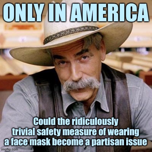 As soon as the lockdowns started to end, face masks became the new partisan issue. | image tagged in covid-19,coronavirus,face mask,partisanship,sarcasm cowboy,america | made w/ Imgflip meme maker