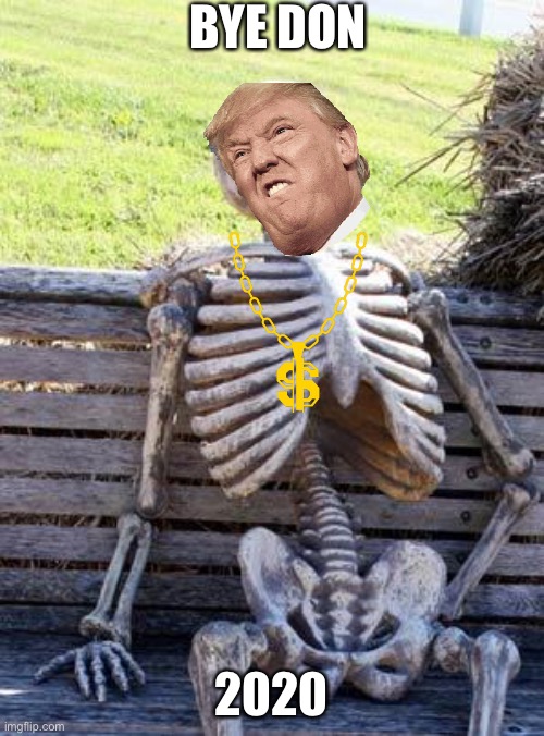 Waiting Skeleton | BYE DON; 2020 | image tagged in memes,waiting skeleton | made w/ Imgflip meme maker