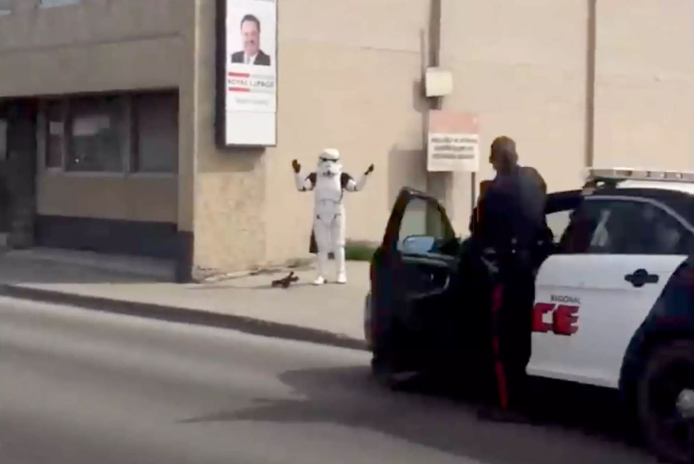 Canadian police arrest stormtrooper Blank Meme Template