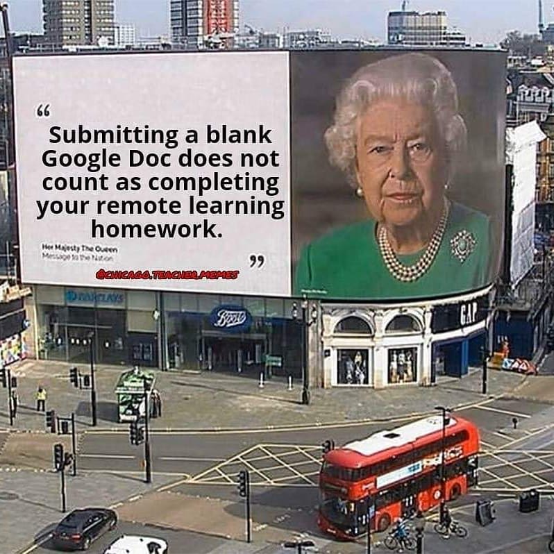 Queen Mum on remote learning homework Blank Meme Template