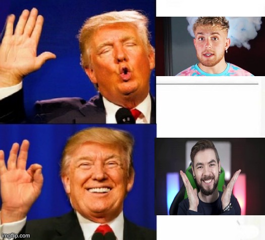 Donald Trump Yes/no | image tagged in donald trump yes/no,jacksepticeye,jake paul | made w/ Imgflip meme maker