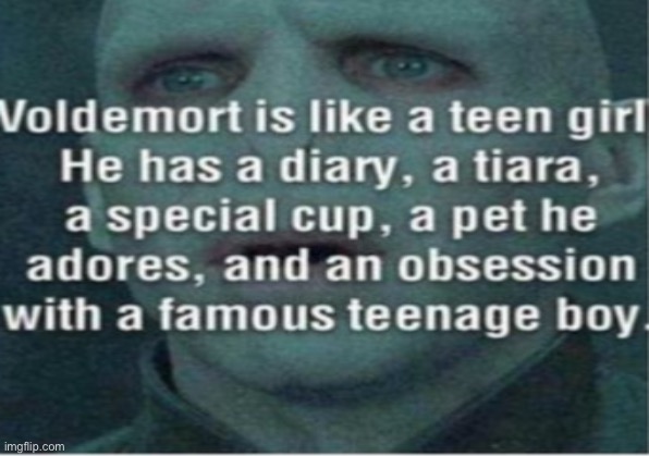 Voldemort = teenage girl?! | image tagged in voldemort,teenagers,connection | made w/ Imgflip meme maker