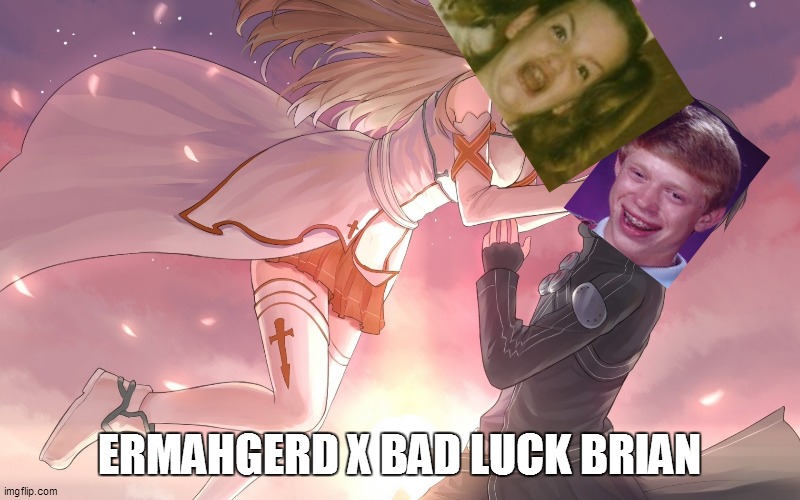 Ermahgerd x Bad Luck Brian | ERMAHGERD X BAD LUCK BRIAN | image tagged in anime couple | made w/ Imgflip meme maker