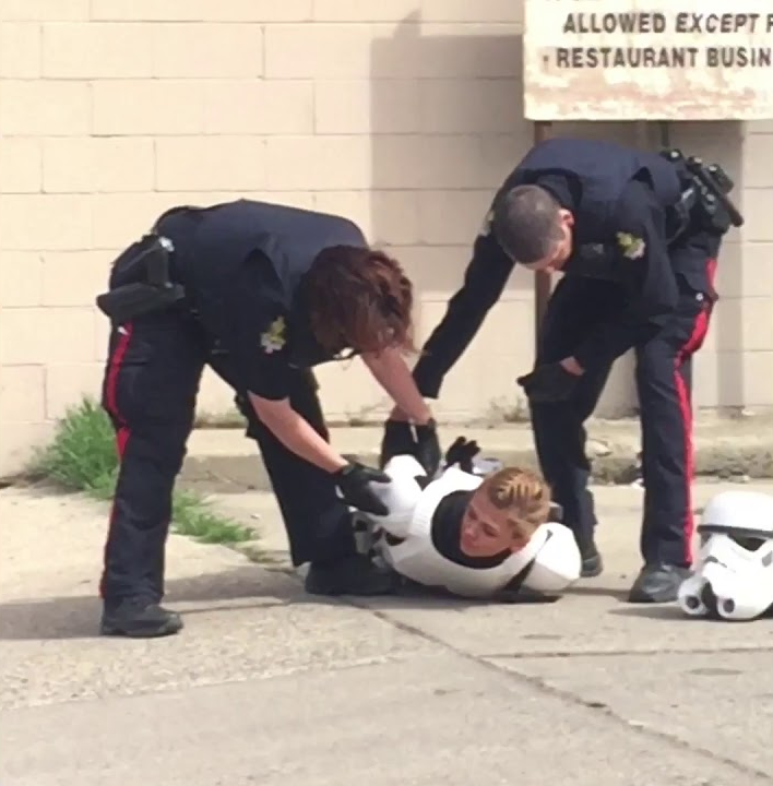 High Quality Stormtrooper getting arrested Blank Meme Template