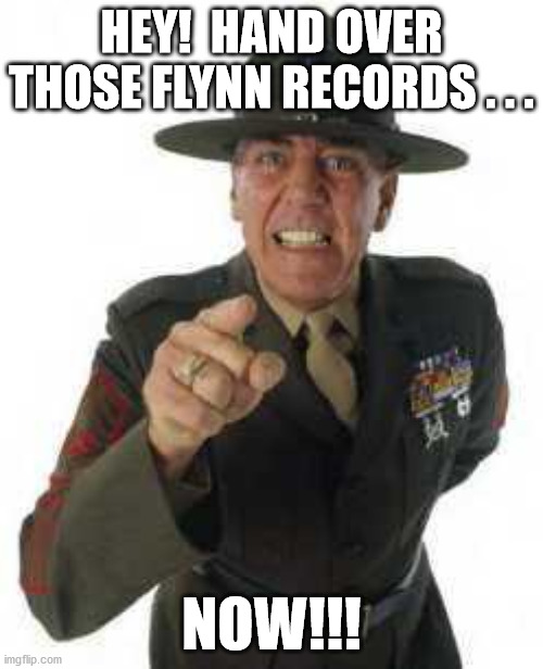 marine drill | HEY!  HAND OVER THOSE FLYNN RECORDS . . . NOW!!! | image tagged in marine drill | made w/ Imgflip meme maker
