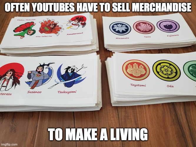 Linfamy Stickers | OFTEN YOUTUBES HAVE TO SELL MERCHANDISE; TO MAKE A LIVING | image tagged in stickers,linfamy,youtube,memes | made w/ Imgflip meme maker