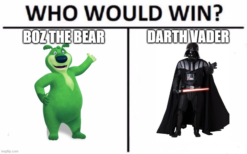 boz the bear memes | DARTH VADER; BOZ THE BEAR | image tagged in memes,who would win | made w/ Imgflip meme maker