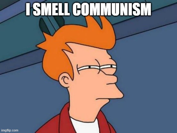 Futurama Fry Meme | I SMELL COMMUNISM | image tagged in memes,futurama fry | made w/ Imgflip meme maker