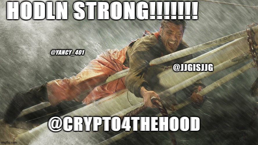 @Crypto4TheHood @jjgisjjg | HODLN STRONG!!!!!!! @YANCY_401; @JJGISJJG; @CRYPTO4THEHOOD | image tagged in crypto,perfect,stocks,bitcoin,xrp | made w/ Imgflip meme maker