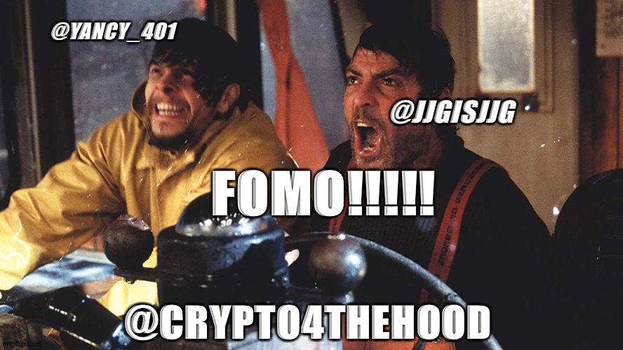 @crypto4TheHood | @YANCY_401; @JJGISJJG; FOMO!!!!! @CRYPTO4THEHOOD | image tagged in crypto,bitcoin,xrp,stock market,humor,technology | made w/ Imgflip meme maker