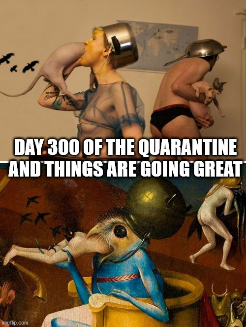 DAY 300 OF THE QUARANTINE AND THINGS ARE GOING GREAT | image tagged in lockdown | made w/ Imgflip meme maker