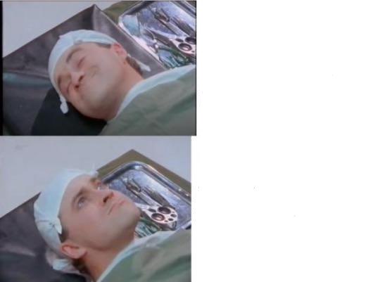 High Quality Sleeping guy in hospital bed Blank Meme Template