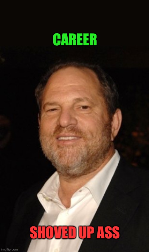 Harvey Weinstein | CAREER SHOVED UP ASS | image tagged in harvey weinstein | made w/ Imgflip meme maker