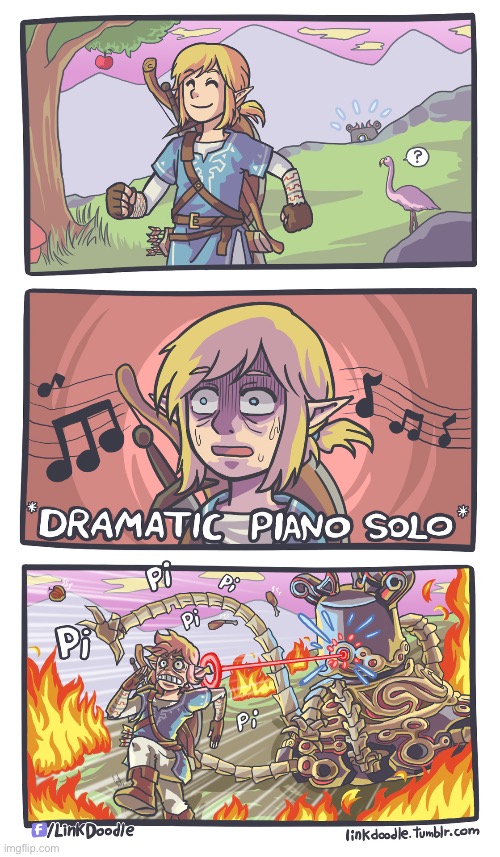 Oh no... | image tagged in impending doom,guardian botw,link,a random other tag | made w/ Imgflip meme maker