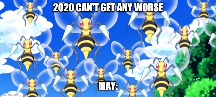 2020 giant hornets Pokemon | 2020 CAN'T GET ANY WORSE; MAY: | image tagged in 2020,pokemon,murder hornet,memes,funny,may | made w/ Imgflip meme maker
