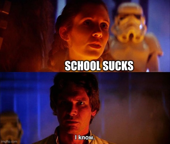 'Nuff said | SCHOOL SUCKS | image tagged in star wars | made w/ Imgflip meme maker