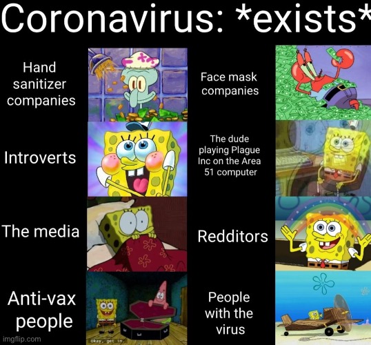 Coronavirus | image tagged in coronavirus,spongebob,imagination spongebob | made w/ Imgflip meme maker