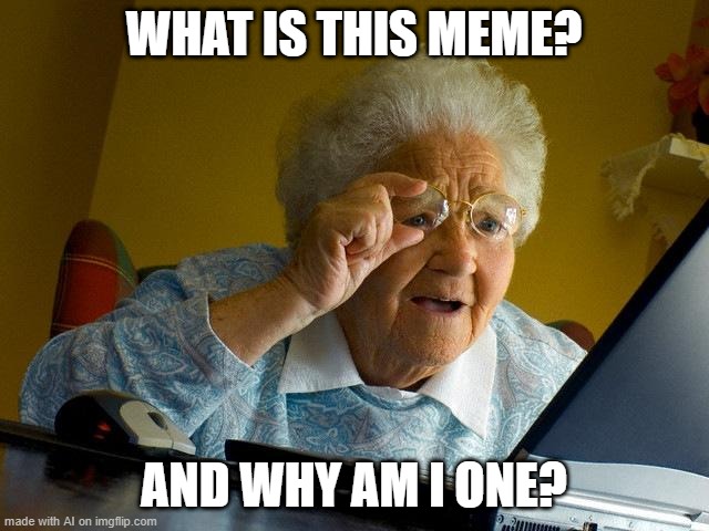 Grandma Finds The Internet | WHAT IS THIS MEME? AND WHY AM I ONE? | image tagged in memes,grandma finds the internet | made w/ Imgflip meme maker
