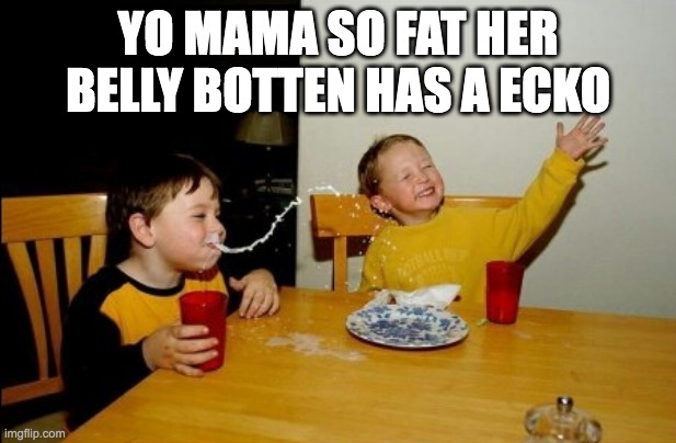 Yo Mamas So Fat Meme | YO MAMA SO FAT HER BELLY BOTTEN HAS A ECKO | image tagged in memes,yo mamas so fat | made w/ Imgflip meme maker