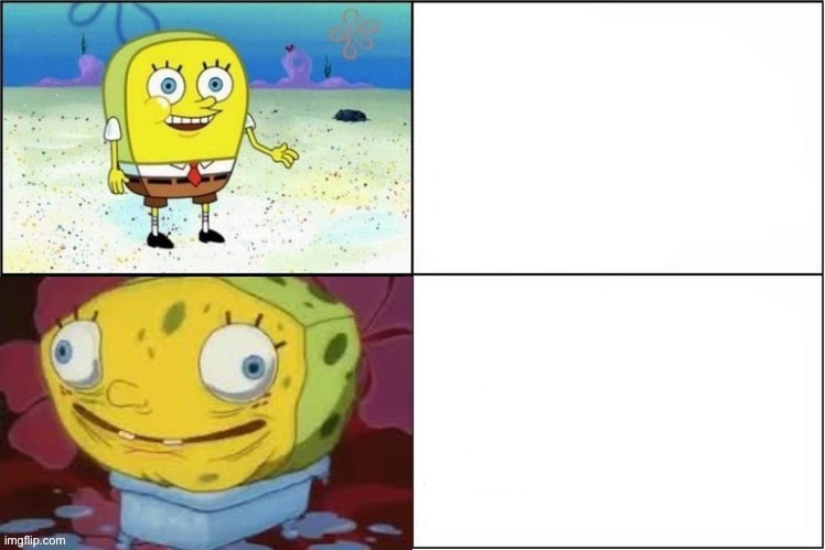 High Quality Weak vs. Inflated Spongebob Blank Meme Template