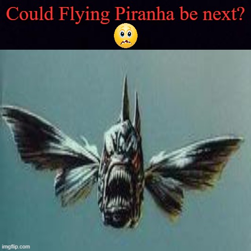 Not a bad question, actually. | Could Flying Piranha be next? | image tagged in memes,murder hornets | made w/ Imgflip meme maker