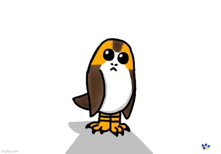 Porg. (I thought they looked cute, so I drew one.) | made w/ Imgflip meme maker