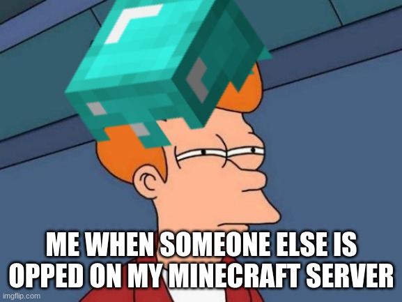 Im Watching You Wizardry | ME WHEN SOMEONE ELSE IS OPPED ON MY MINECRAFT SERVER | image tagged in minecraft,memes | made w/ Imgflip meme maker