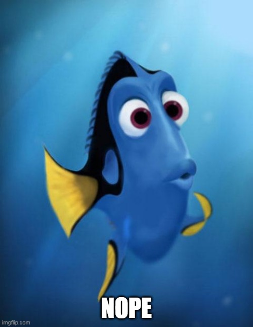 Dory | NOPE | image tagged in dory | made w/ Imgflip meme maker