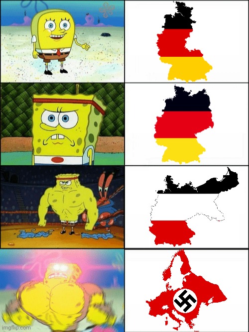 Germany | image tagged in increasingly buff spongebob,germany,history,memes | made w/ Imgflip meme maker