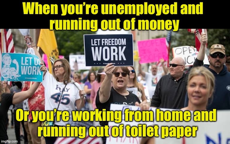 What’s your motivation for going back to the office? | image tagged in protesters,stay at home | made w/ Imgflip meme maker