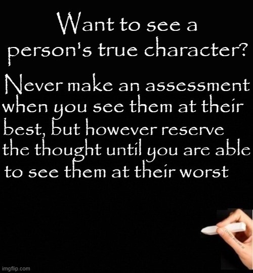 A Person's True Character | image tagged in a person's true character | made w/ Imgflip meme maker
