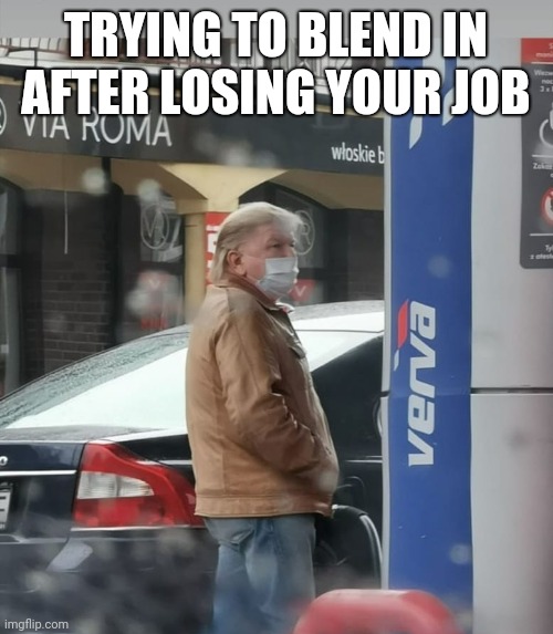 in near future... | TRYING TO BLEND IN AFTER LOSING YOUR JOB | image tagged in covid19,trump,america,pandemic | made w/ Imgflip meme maker