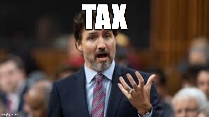Trudeau's Hobby |  TAX | image tagged in justin trudeau | made w/ Imgflip meme maker