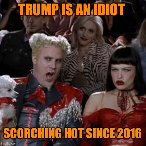 TRUMP IS AN IDIOT SCORCHING HOT SINCE 2016 | made w/ Imgflip meme maker