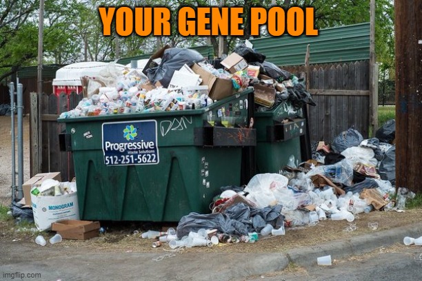 garbage  | YOUR GENE POOL | image tagged in garbage | made w/ Imgflip meme maker