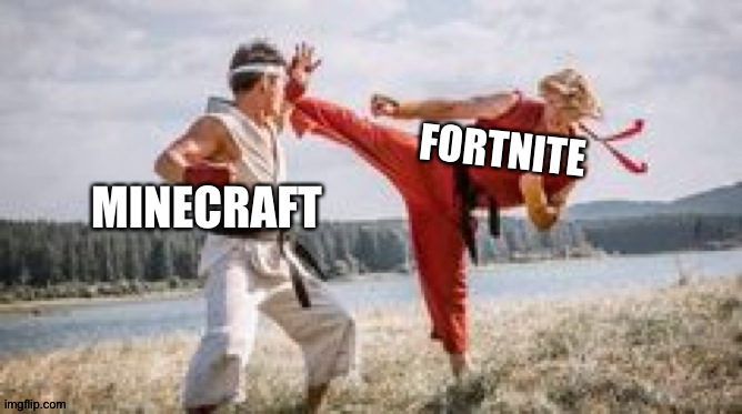 The great war | FORTNITE; MINECRAFT | image tagged in bethropolis,minecraft,fortnite,action,memes,who would win | made w/ Imgflip meme maker