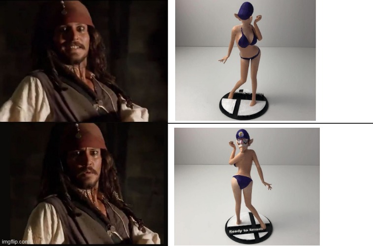 WHY? | image tagged in jack sparrow yes no,memes,waluigi,wtf,super smash bros | made w/ Imgflip meme maker