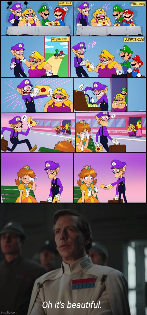 When You Think About It, Maybe Waluigi Did Decide To Wait For The Opportunity To Join Smash. | image tagged in oh it's beautiful,super smash bros,waluigi,daisy,super mario bros,sad memes | made w/ Imgflip meme maker