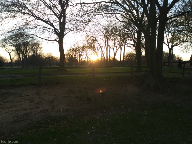 Sunset over a golf course | image tagged in photo | made w/ Imgflip meme maker