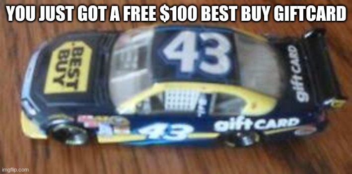 YOU JUST GOT A FREE $100 BEST BUY GIFTCARD | image tagged in best buy giftcard | made w/ Imgflip meme maker