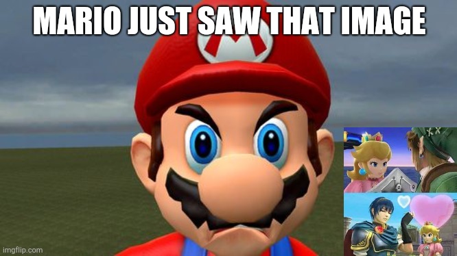 Mario is triggered | MARIO JUST SAW THAT IMAGE | image tagged in angry mario | made w/ Imgflip meme maker