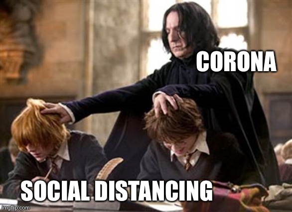 PrettY adequate. | CORONA; SOCIAL DISTANCING | image tagged in snape,harry potter,severus snape | made w/ Imgflip meme maker