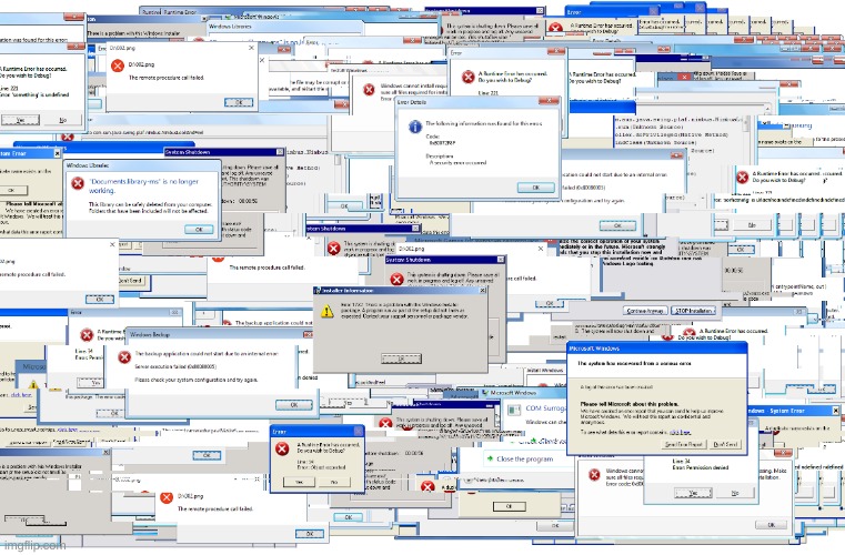 Windows XP errors - Imgflip