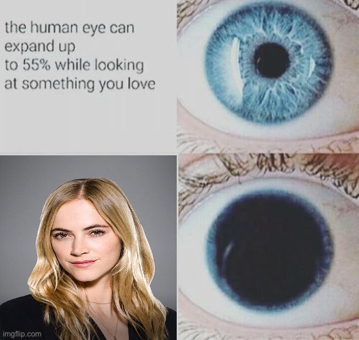 Emily Wickersham, everybody!! | image tagged in eye pupil expand | made w/ Imgflip meme maker