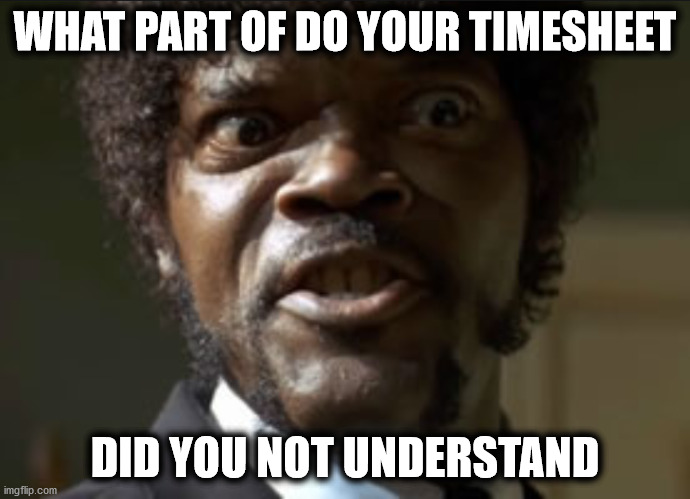 Bet you didn't know failure to do your timesheet was hazardous | WHAT PART OF DO YOUR TIMESHEET; DID YOU NOT UNDERSTAND | image tagged in samuel jackson glance,sam talks timesheets,sudden realization,feeling inspired to timesheet,timesheet reminder,timesheet meme | made w/ Imgflip meme maker