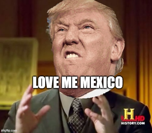 LOVE ME MEXICO | image tagged in donald trump | made w/ Imgflip meme maker
