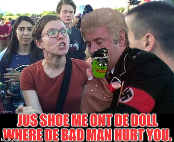 Point It Out Where Someone's Freedom Hurt You | JUS SHOE ME ONT DE DOLL WHERE DE BAD MAN HURT YOU. | image tagged in freedom,free speech,political meme,angry sjw,sjw,sjw triggered | made w/ Imgflip meme maker