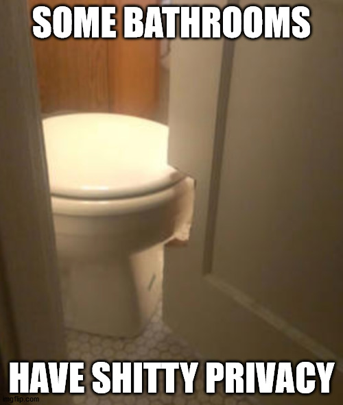  SOME BATHROOMS; HAVE SHITTY PRIVACY | made w/ Imgflip meme maker